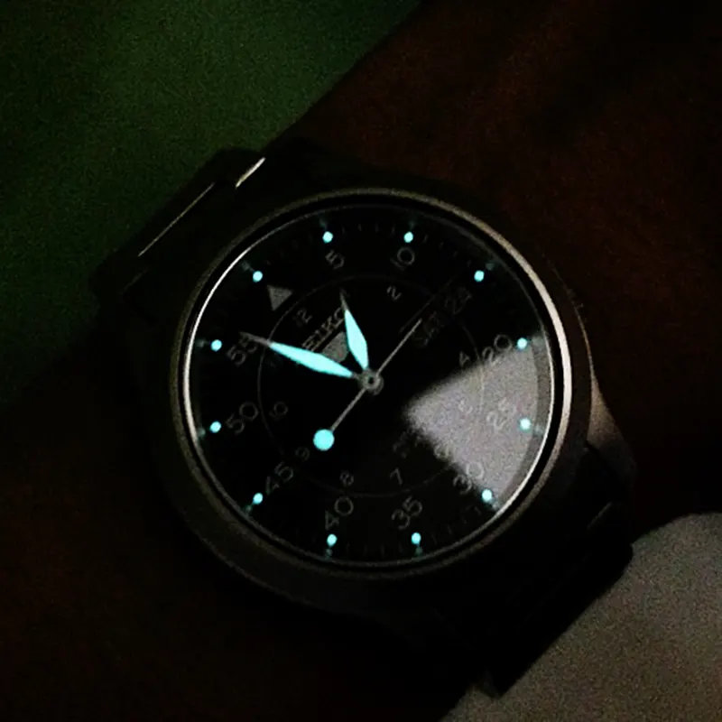 Seiko 5 Black Dial Silver-tone Automatic Men's Watch- SNK809K1